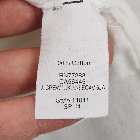 J Crew Sweater Womens Large White The Clare Cardigan Button Front Crewneck Knit - Picture 11 of 14